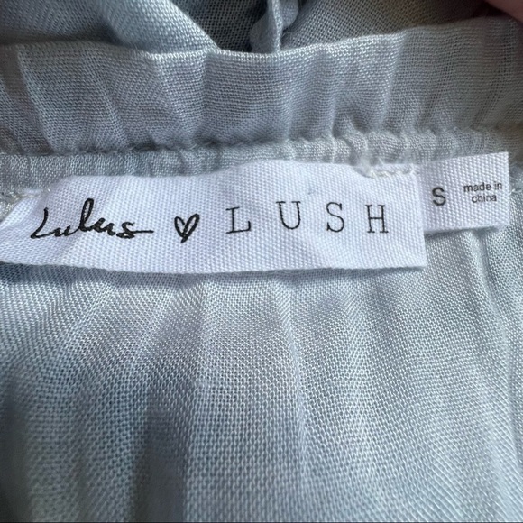 Lulus X LUSH Ruffle Luck Blue Tie-Dye Ruffled Midi Dress - Picture 10 of 12